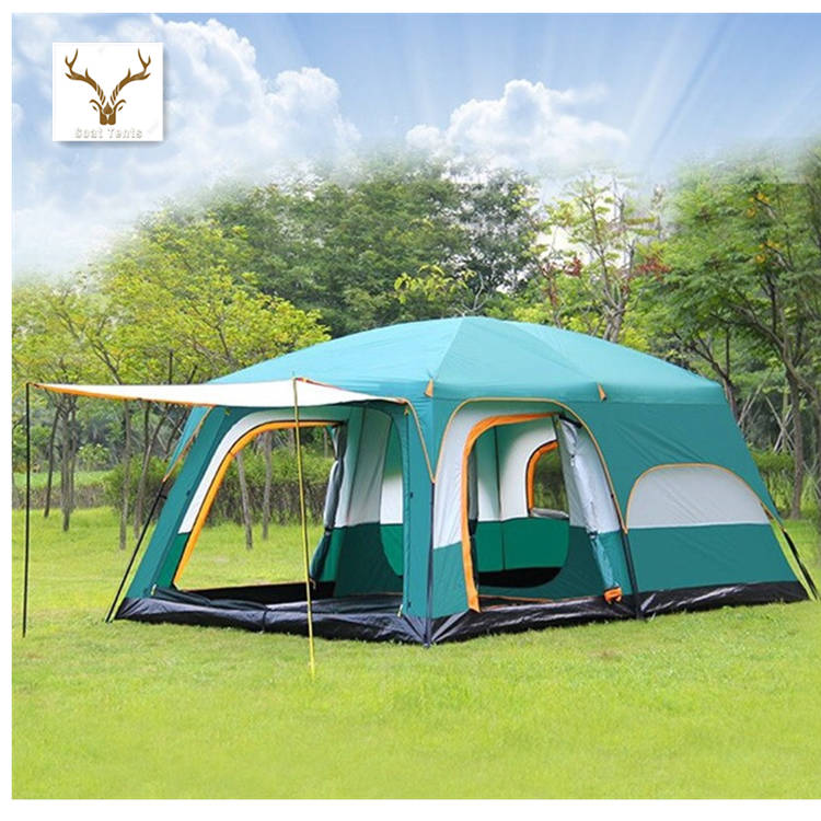 Goat Ultralarge Large 8 To 10 Person Big Space Camping Outdoor Two bedrooms And One Hall Family Double Layer Tent